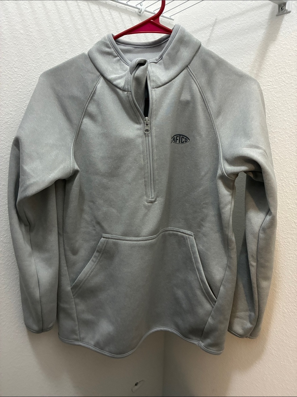 AFTCO Kids Grey Half-Zip Hoodie Sweatshirt